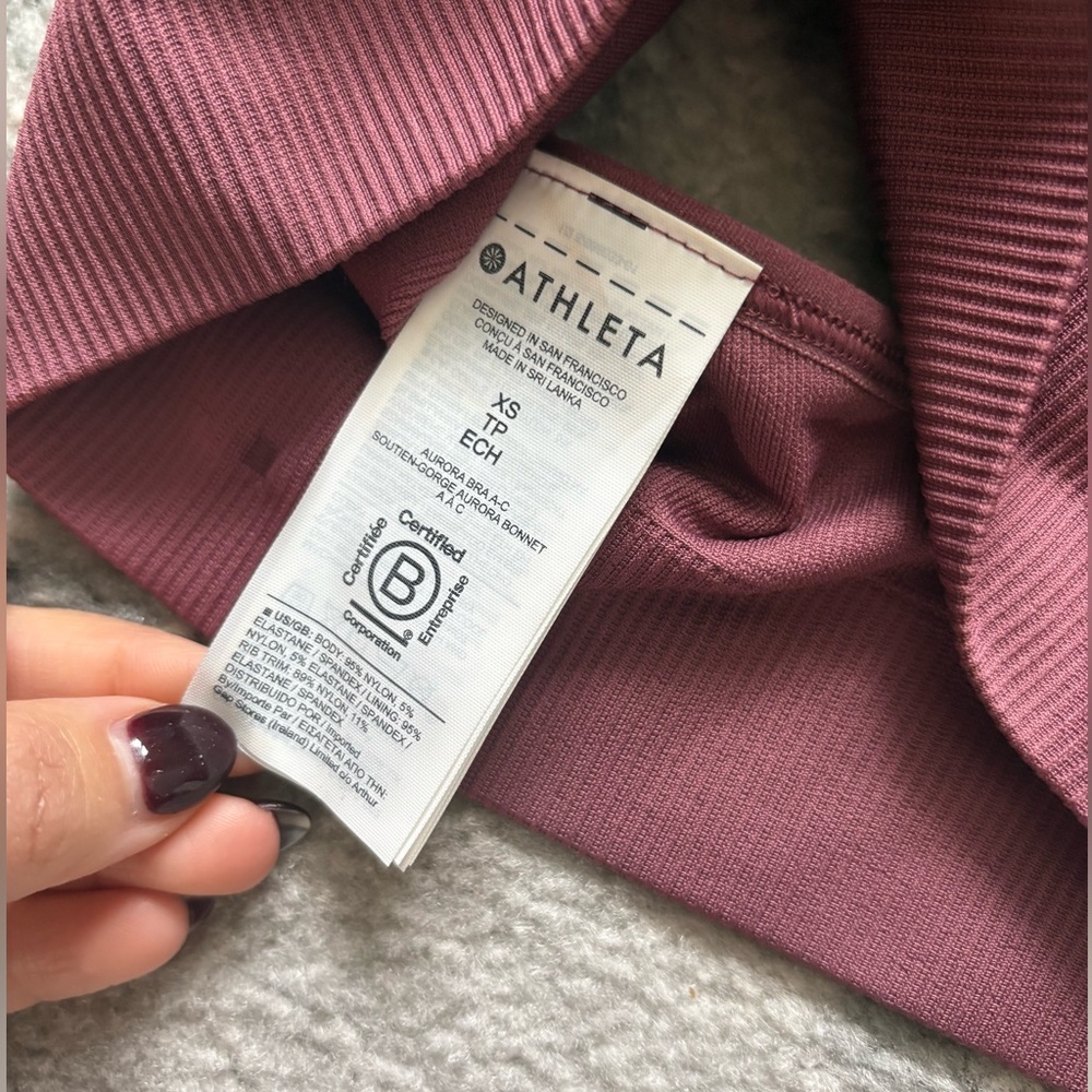 NWOT! Athleta Aurora scoop bra size XS, Mauve Pink - Picture 5 of 6